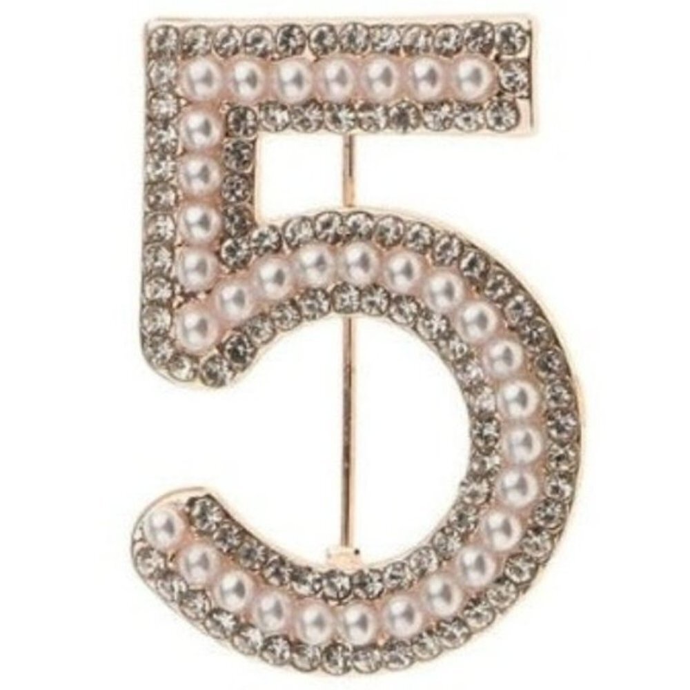 Gorgeous No:5 Crystal & Pearl Brooch / Pin